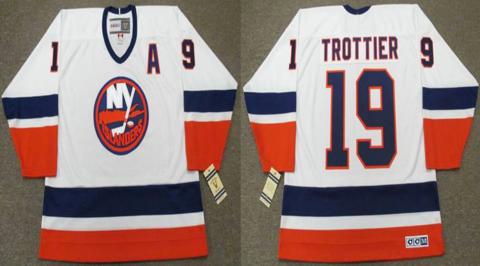 2019 Men New York Islanders 19 Trottier white CCM NHL jersey